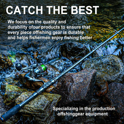 Fishing Rod Reel Combo with Telescopic Fishing Pole Spinning Reel Carrier Bag for Travel Saltwater Freshwater Fishing